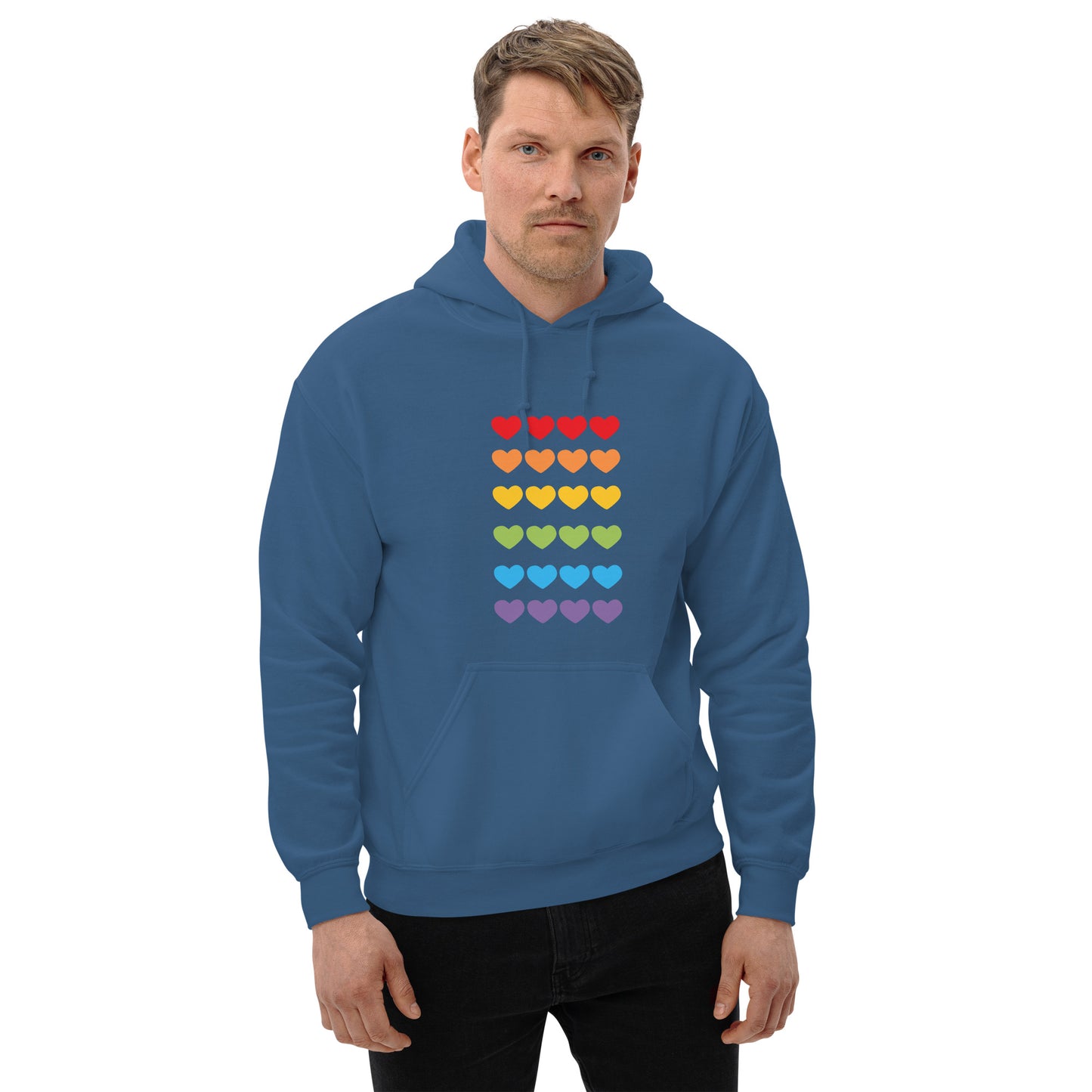 Unisex Heavy Blend Hoodie Rainbow Hearts