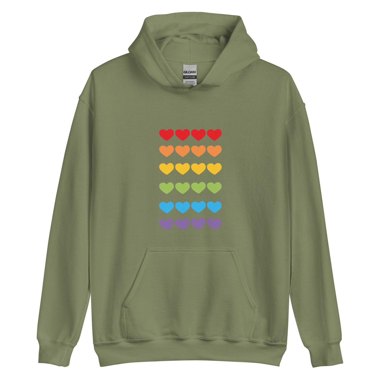 Unisex Heavy Blend Hoodie Rainbow Hearts