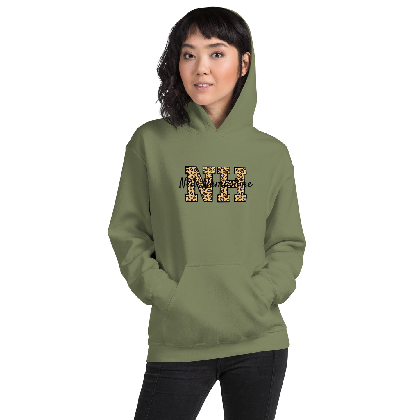 Unisex Heavy Blend Hoodie NH Leopard Black Ink