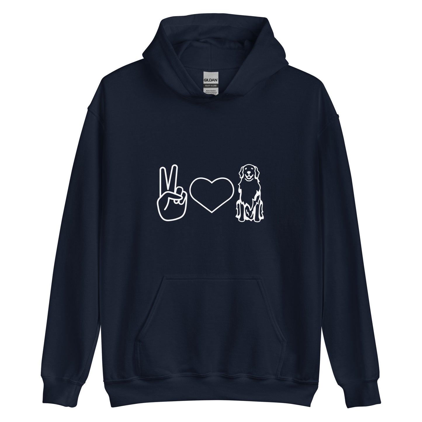 Unisex Heavy Blend Hoodie Peace Love Doggo