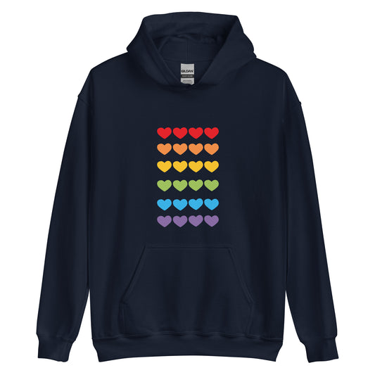 Unisex Heavy Blend Hoodie Rainbow Hearts