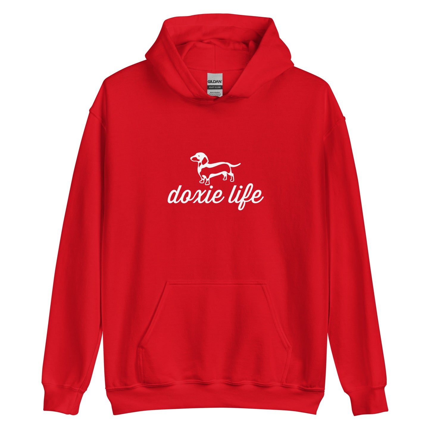 Unisex Heavy Blend Hoodie Doxie Life white ink