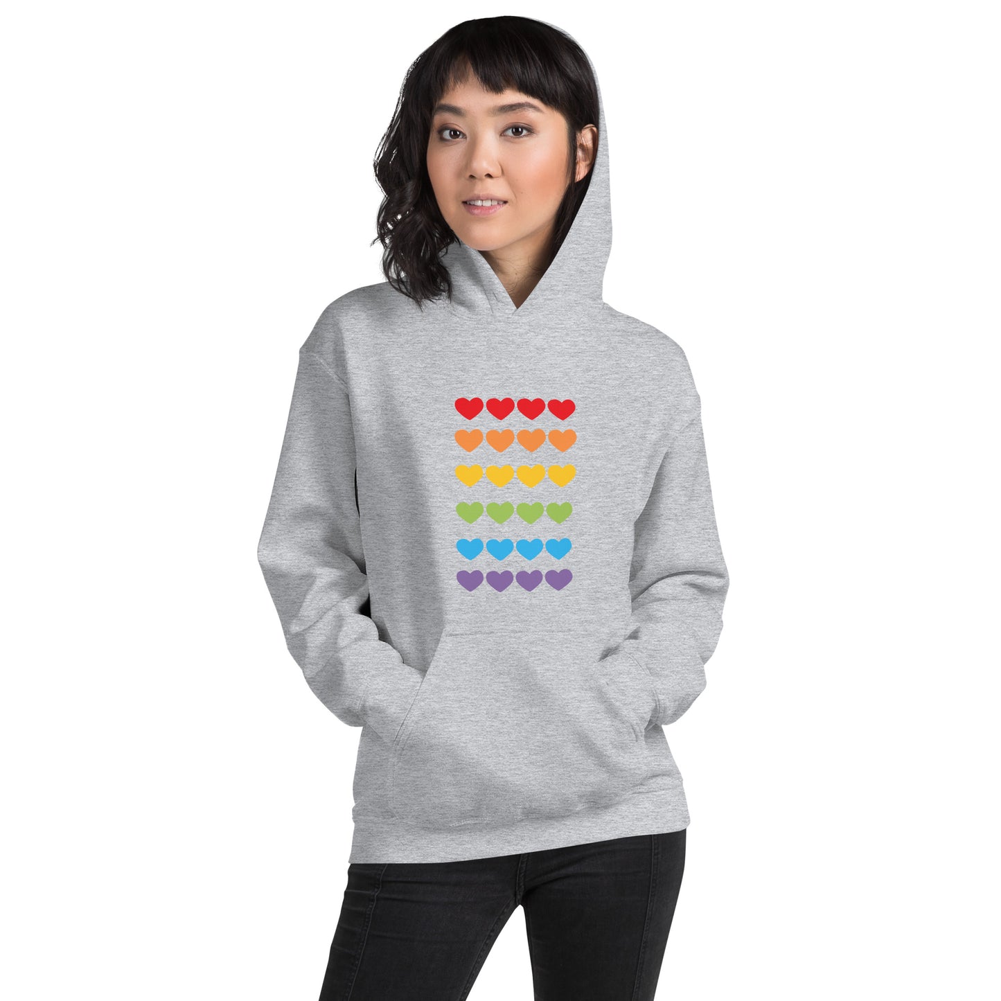 Unisex Heavy Blend Hoodie Rainbow Hearts