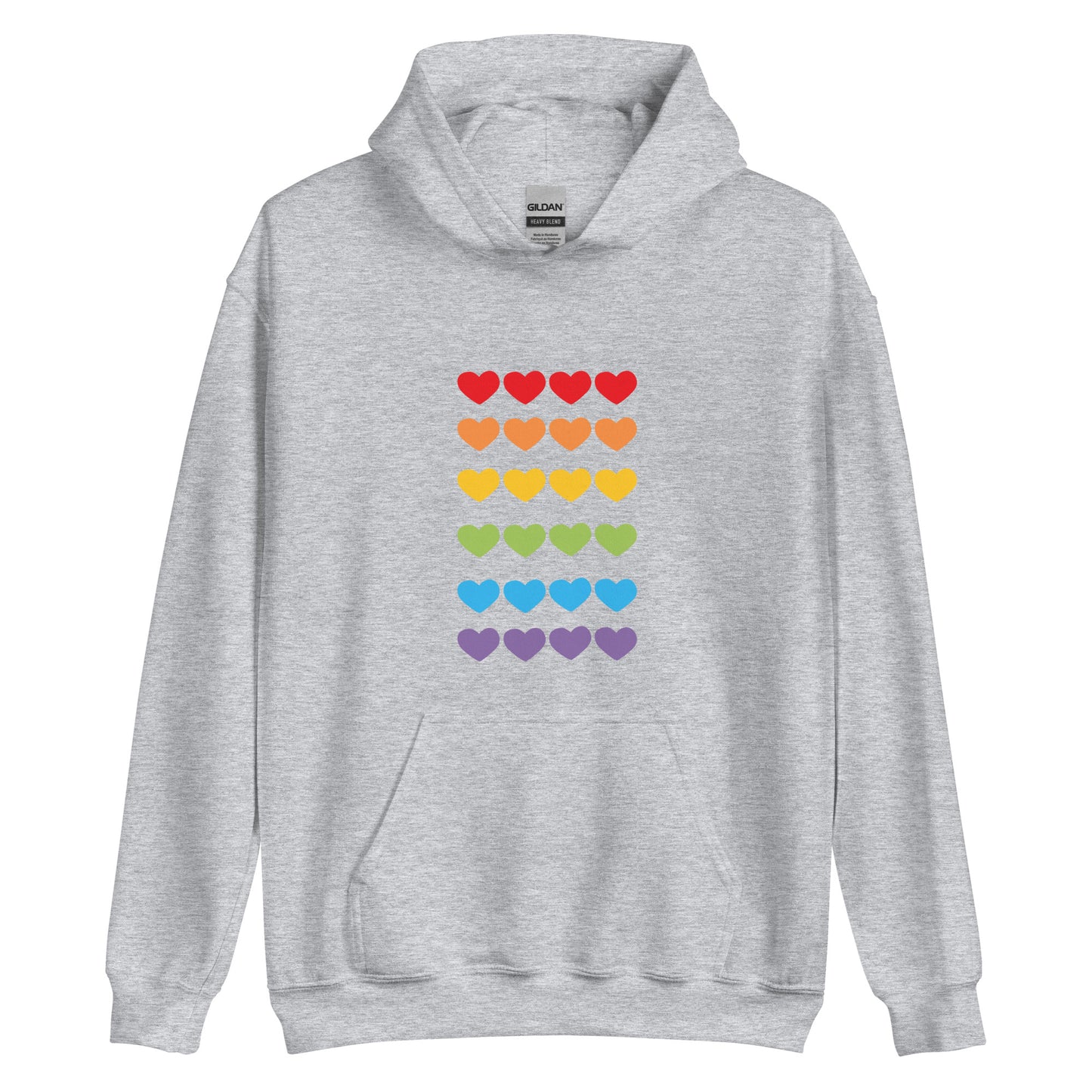 Unisex Heavy Blend Hoodie Rainbow Hearts