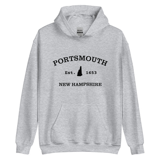 Unisex Heavy Blend Hoodie Portsmouth NH black ink