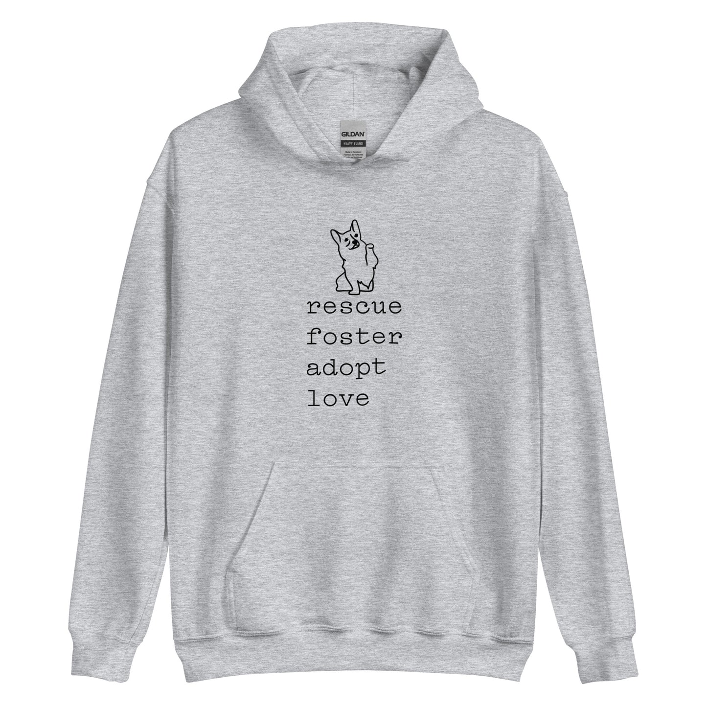 Unisex Heavy Blend Hoodie Rescue Foster Adopt Love