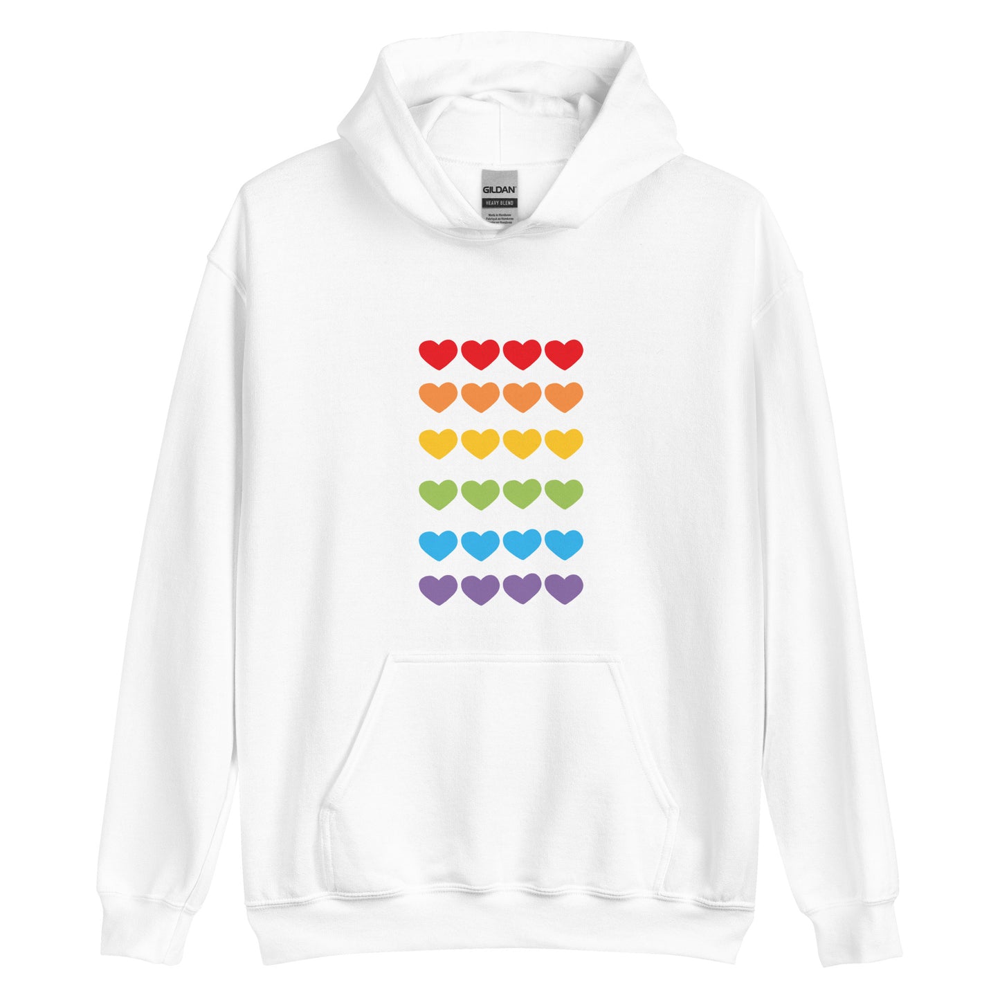 Unisex Heavy Blend Hoodie Rainbow Hearts