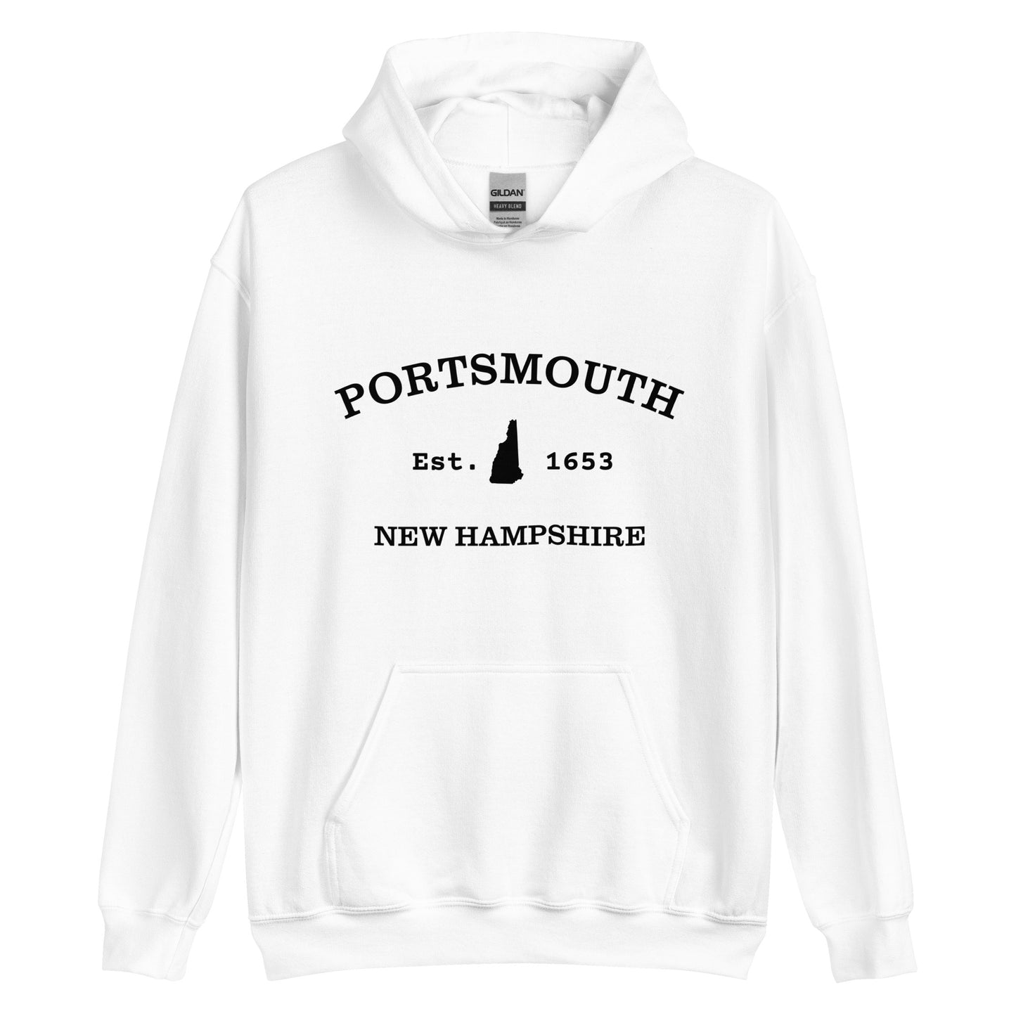 Unisex Heavy Blend Hoodie Portsmouth NH black ink