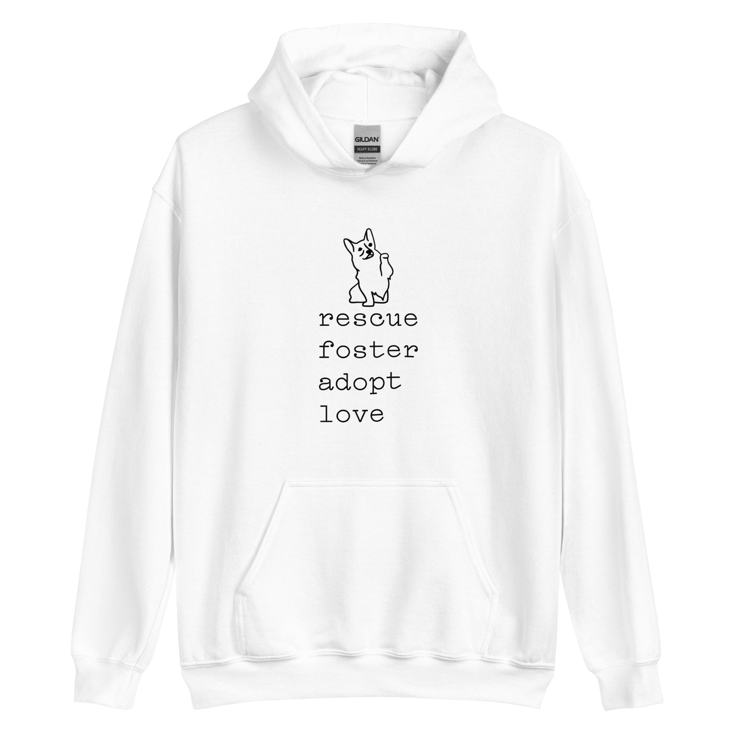 Unisex Heavy Blend Hoodie Rescue Foster Adopt Love