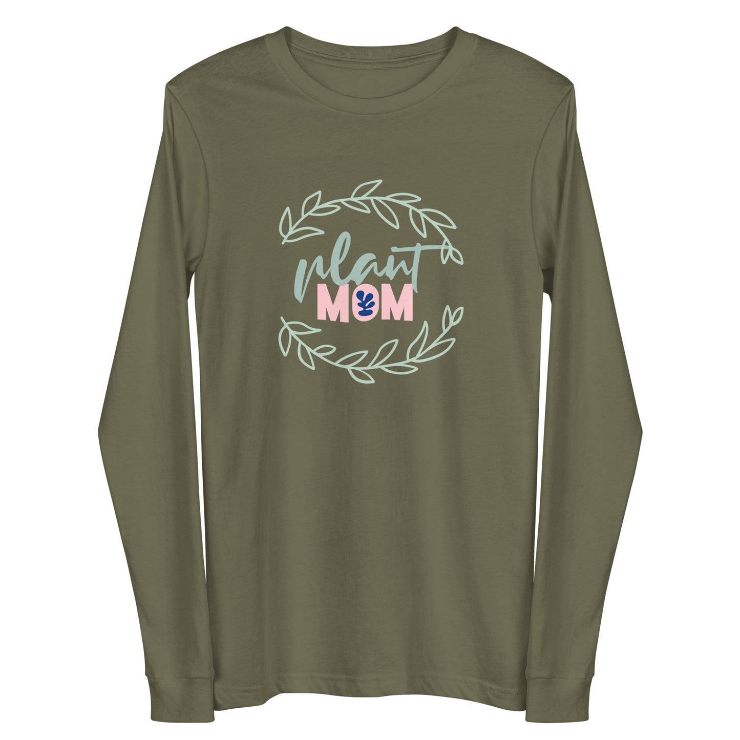 Unisex Long Sleeve Bella+Canvas Tee Plant Mom Wreath