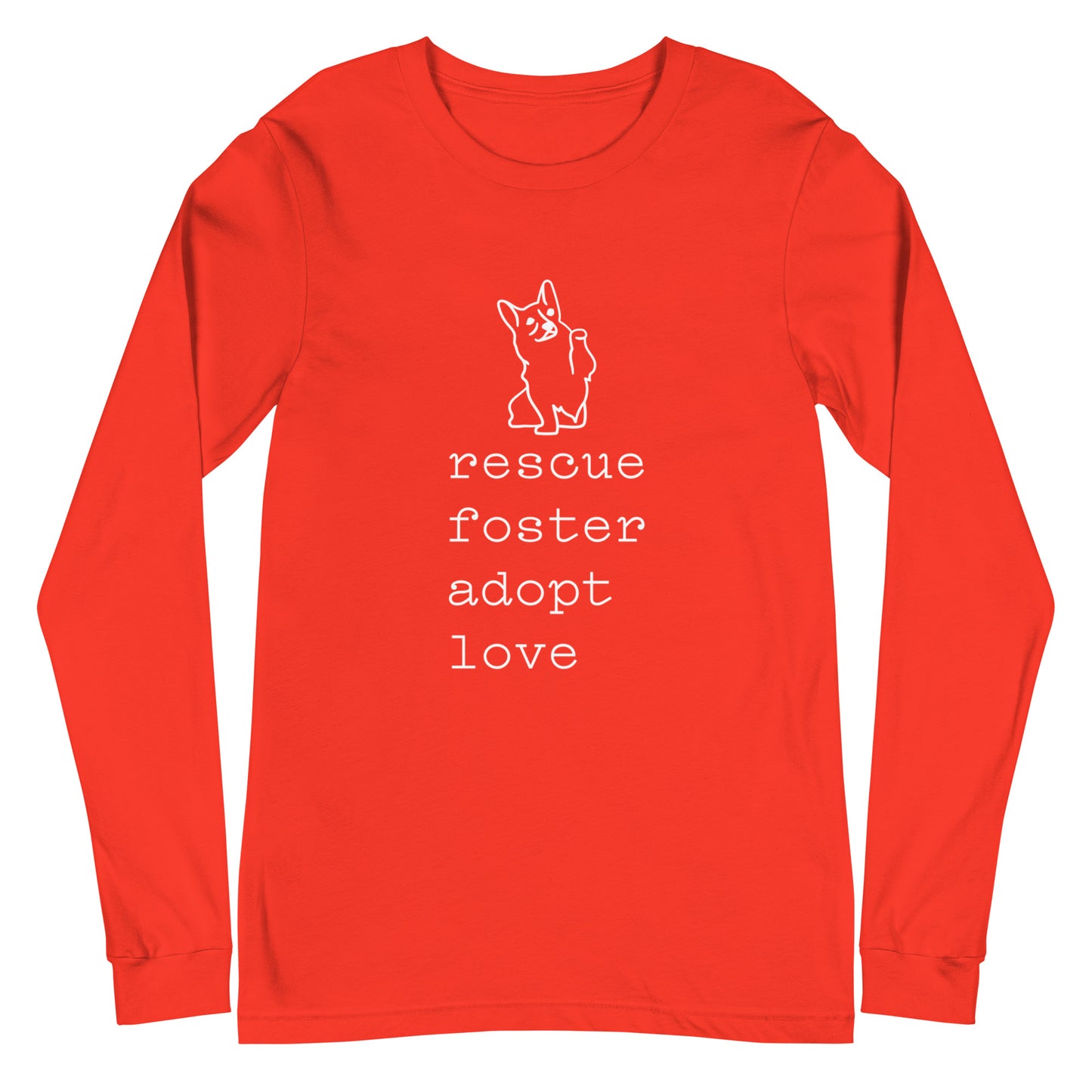 Unisex Long Sleeve Bella+Canvas Tee Rescue Foster Adopt Love