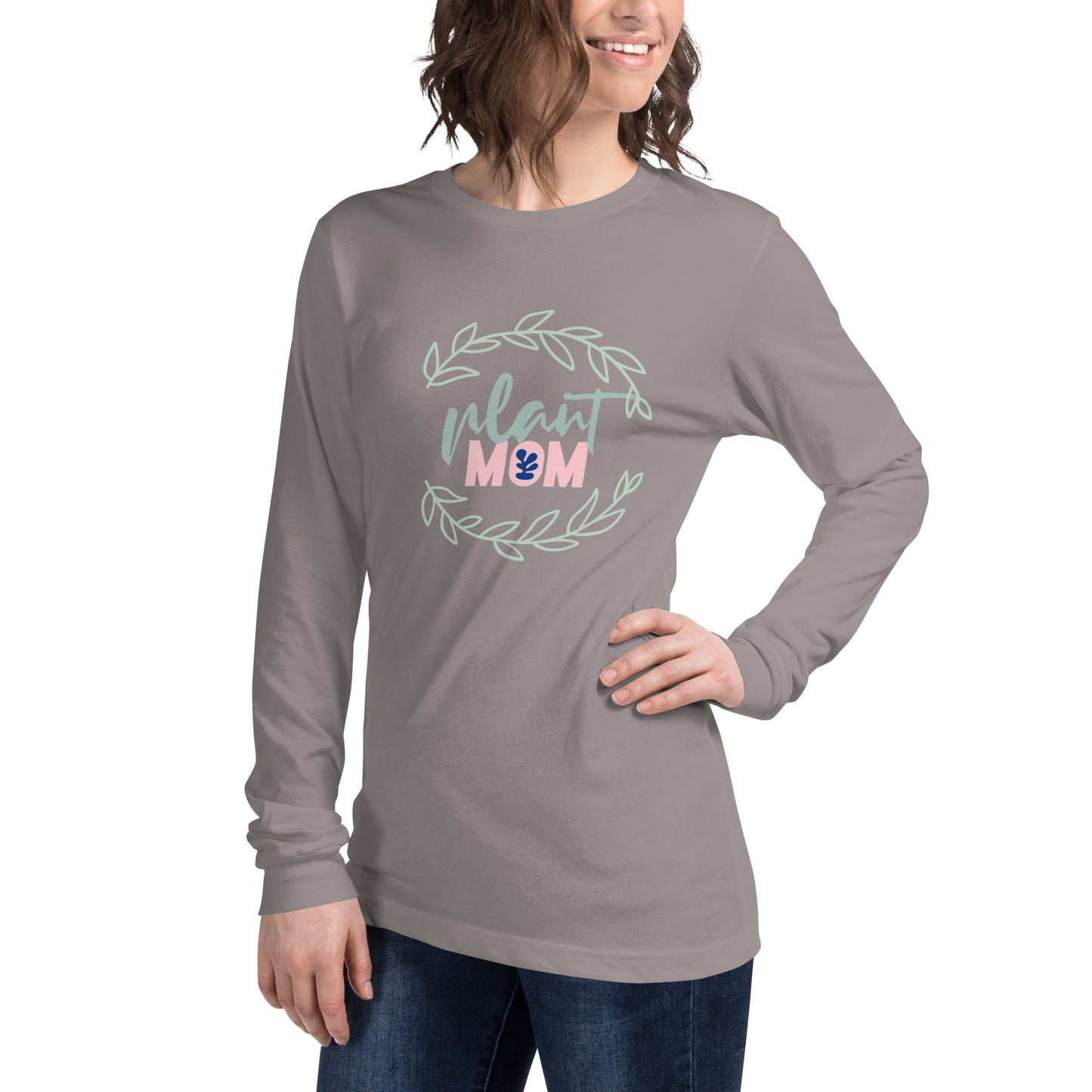 Unisex Long Sleeve Bella+Canvas Tee Plant Mom Wreath