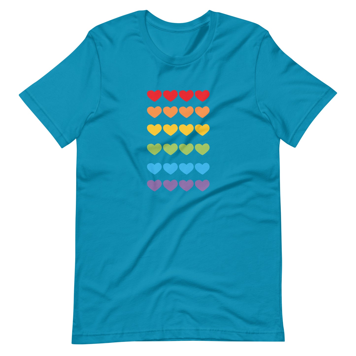 Unisex Short Sleeve Bella Canvas Tee Rainbow Hearts