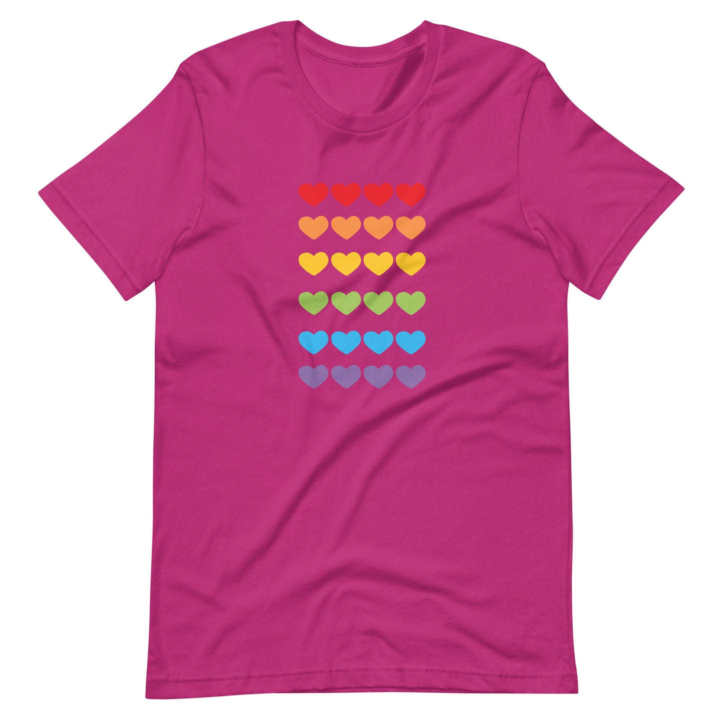 Unisex Short Sleeve Bella Canvas Tee Rainbow Hearts