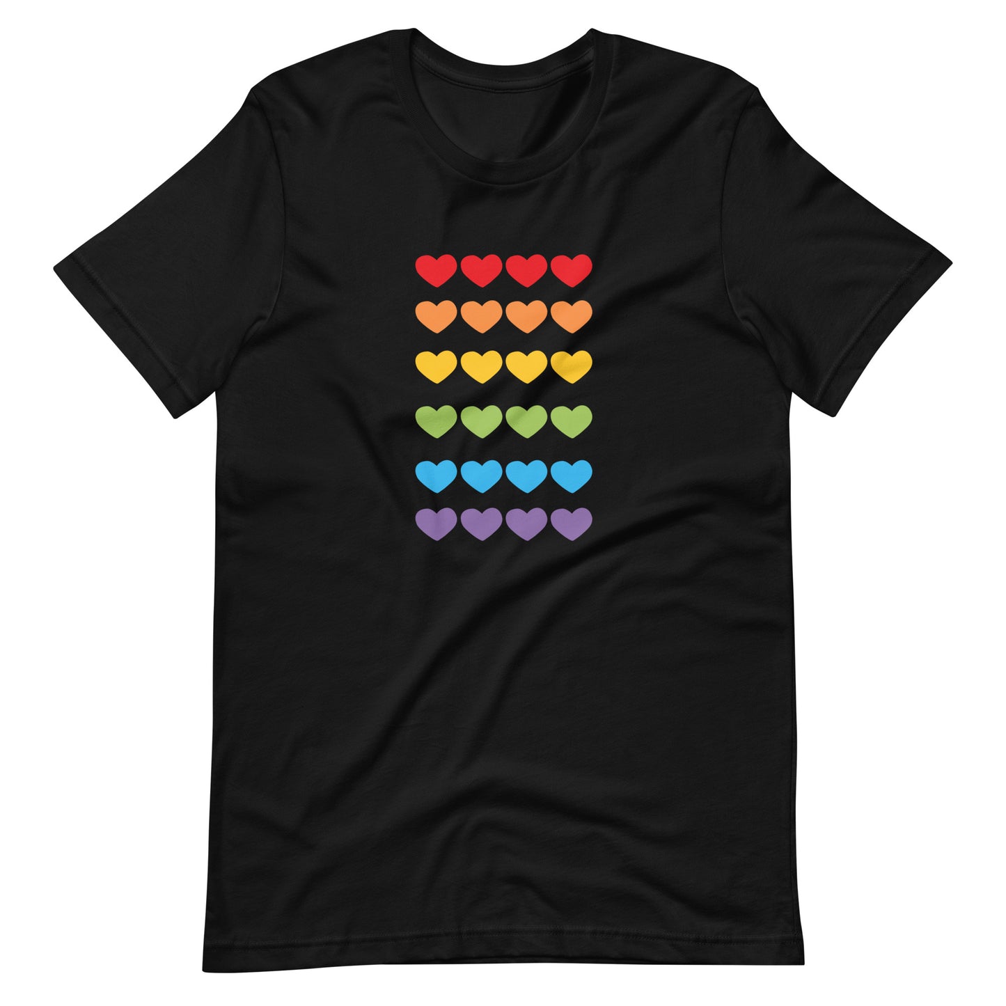 Unisex Short Sleeve Bella Canvas Tee Rainbow Hearts