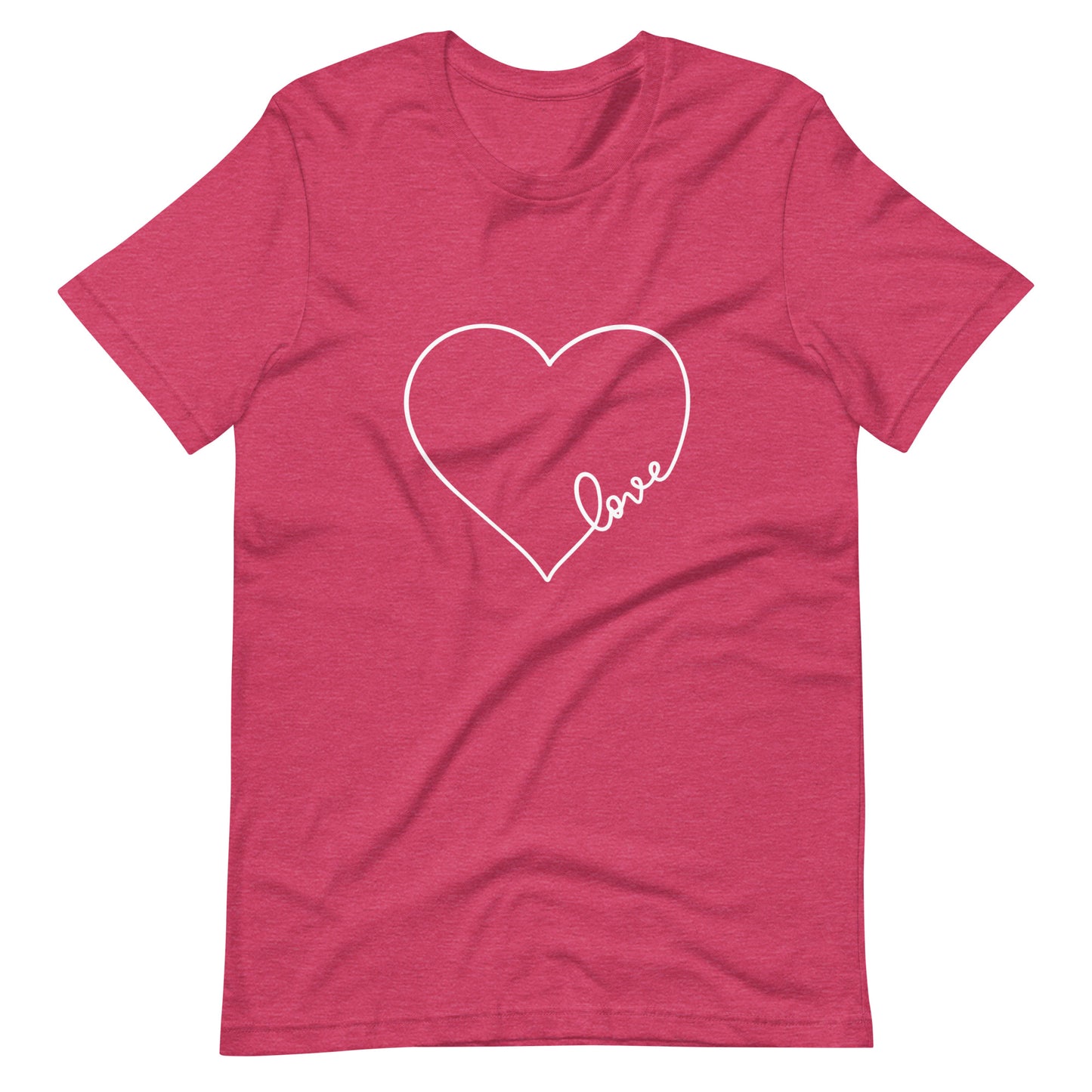 Unisex Short Sleeve Bella Canvas Tee Heart Love Script