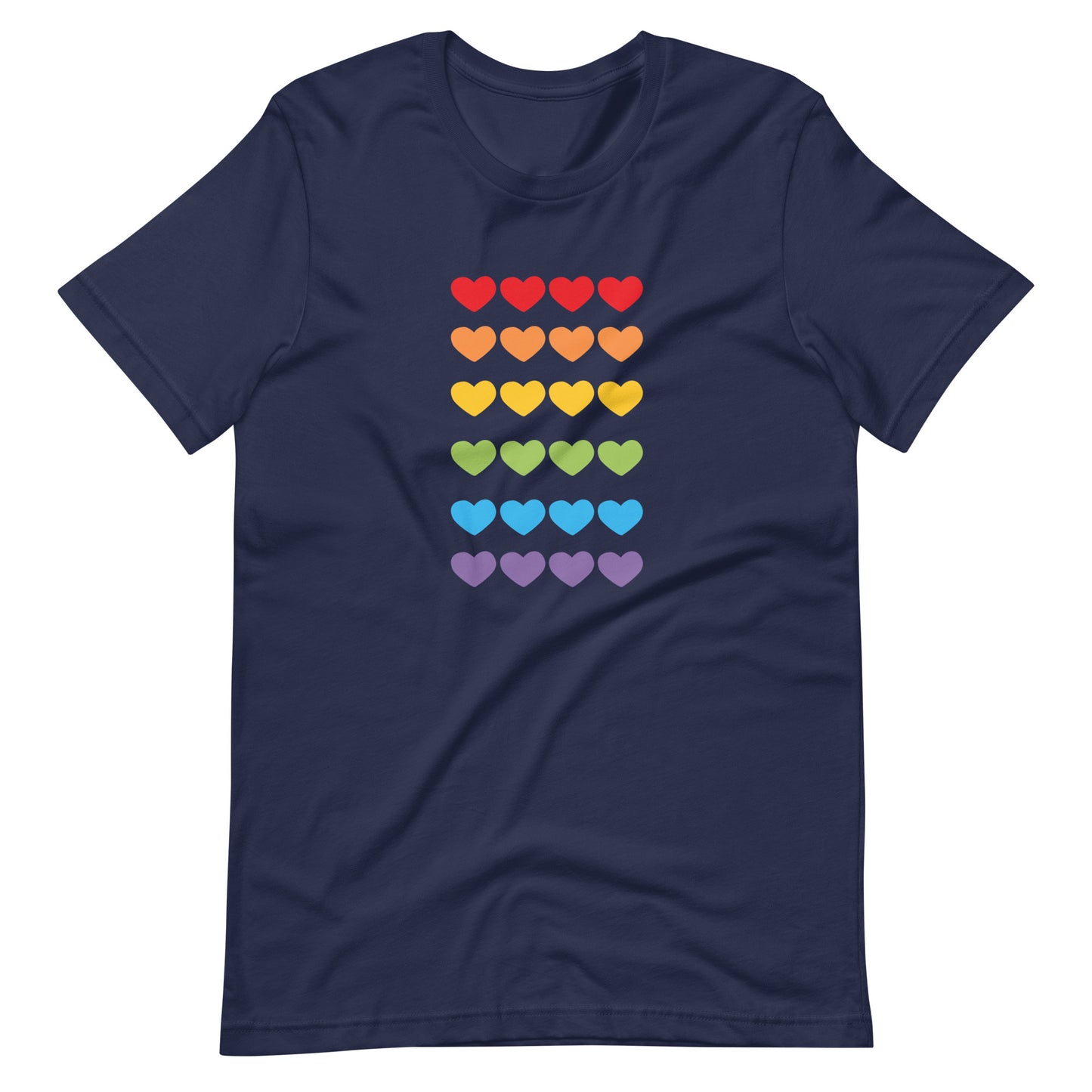 Unisex Short Sleeve Bella Canvas Tee Rainbow Hearts