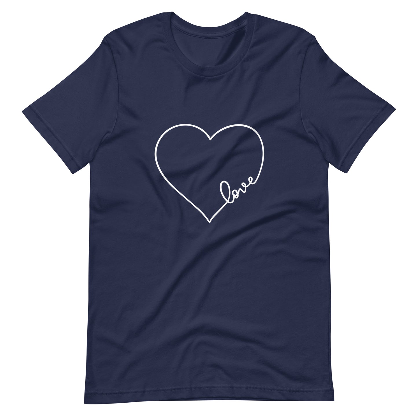 Unisex Short Sleeve Bella Canvas Tee Heart Love Script