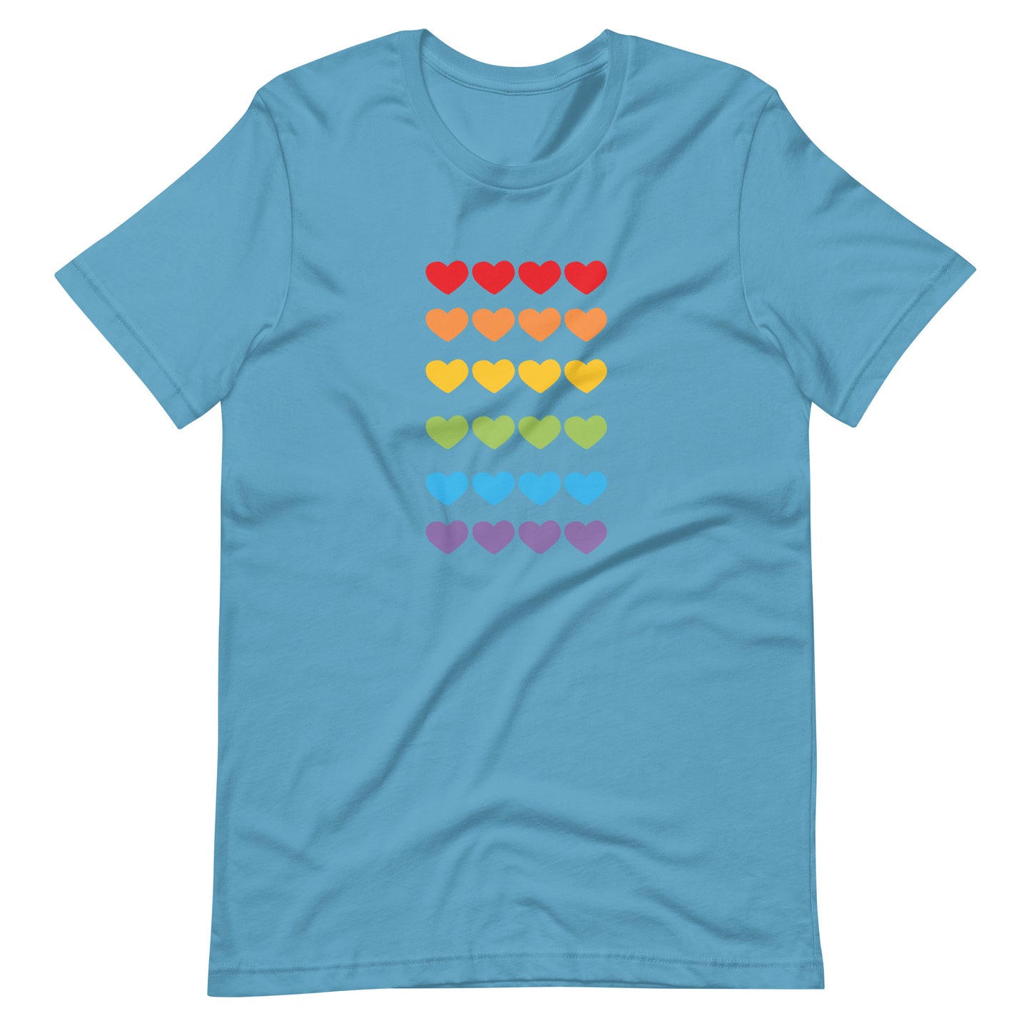 Unisex Short Sleeve Bella Canvas Tee Rainbow Hearts