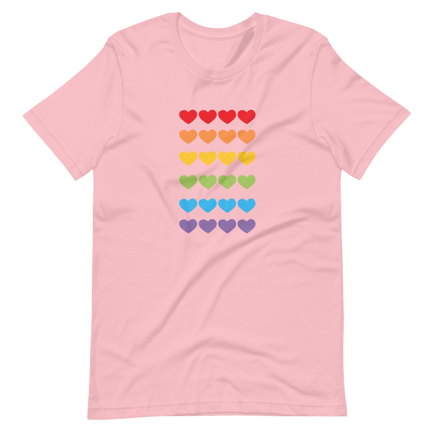 Unisex Short Sleeve Bella Canvas Tee Rainbow Hearts