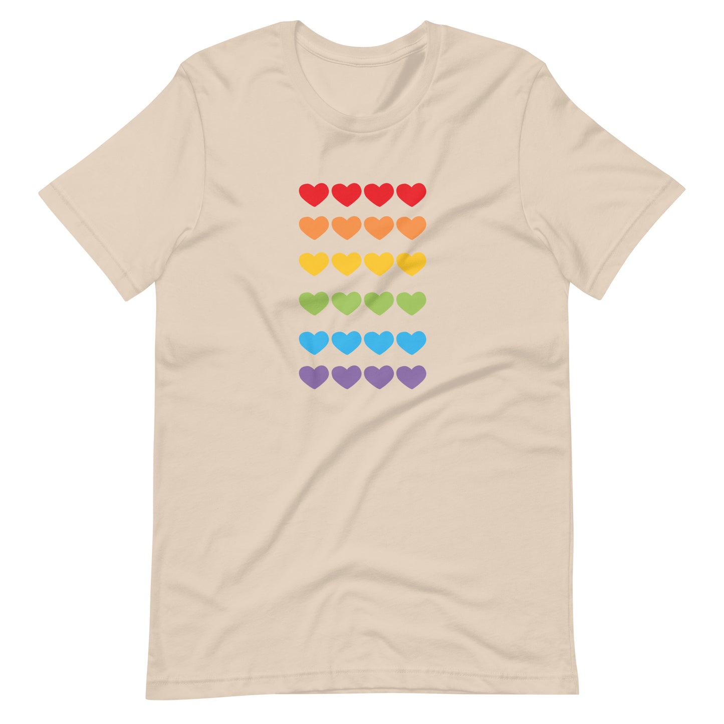 Unisex Short Sleeve Bella Canvas Tee Rainbow Hearts