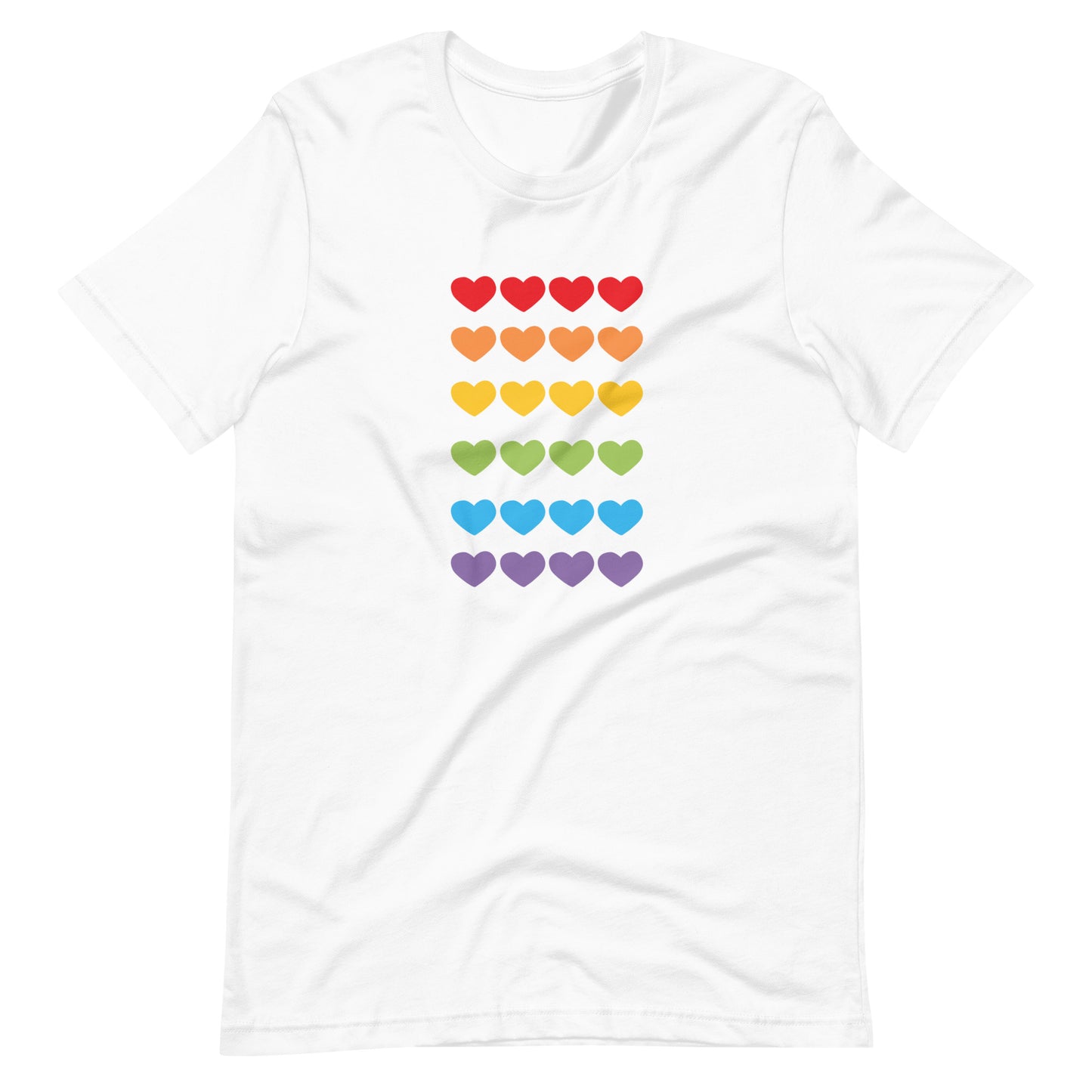 Unisex Short Sleeve Bella Canvas Tee Rainbow Hearts