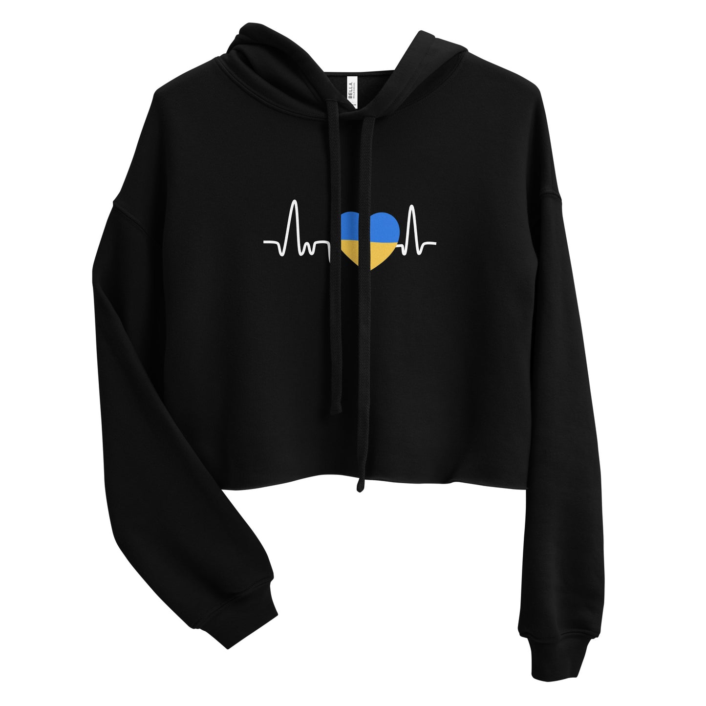 Women's Bella+Canvas Crop Hoodie Ukraine Heartbeat