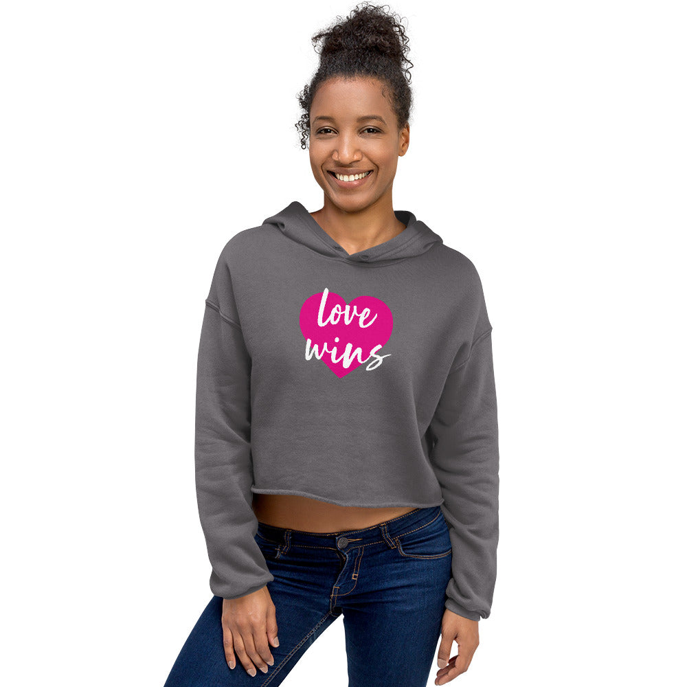 Women's Bella+Canvas Crop Hoodie Love Wins