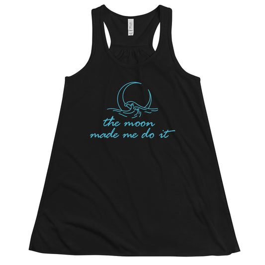 Women's Flowy Racerback Bella+Canvas Tank Moon Made Me Do It