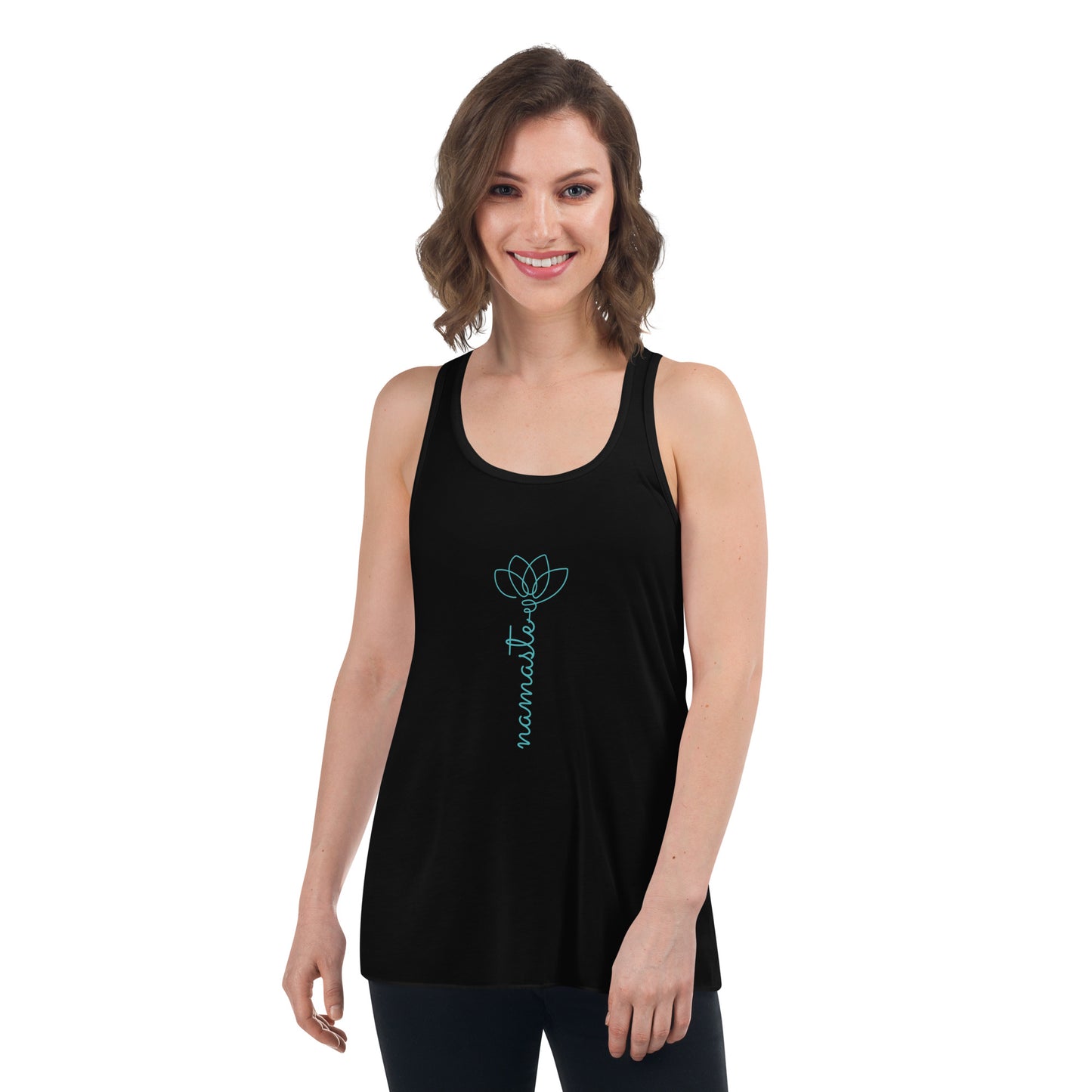 Women's Flowy Racerback Bella+Canvas Tank Namaste Lotus Line