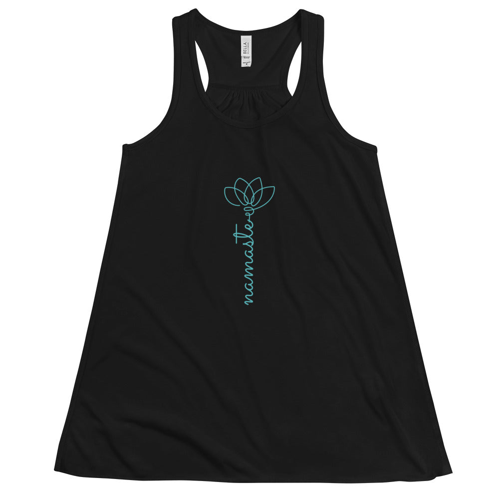 Women's Flowy Racerback Bella+Canvas Tank Namaste Lotus Line