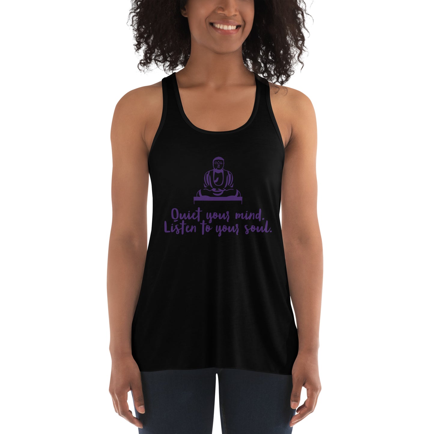 Women's Flowy Racerback Bella+Canvas Tank Open Your Mind