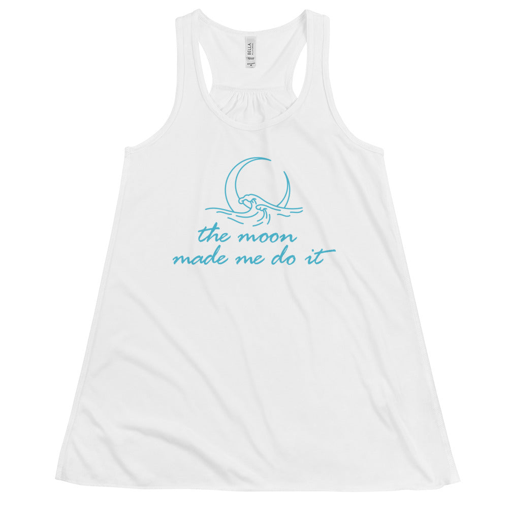 Women's Flowy Racerback Bella+Canvas Tank Moon Made Me Do It