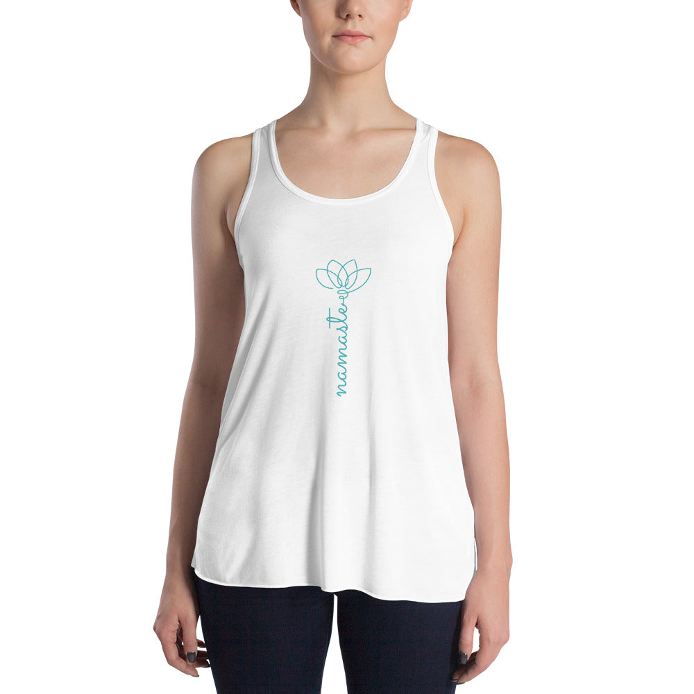 Women's Flowy Racerback Bella+Canvas Tank Namaste Lotus Line