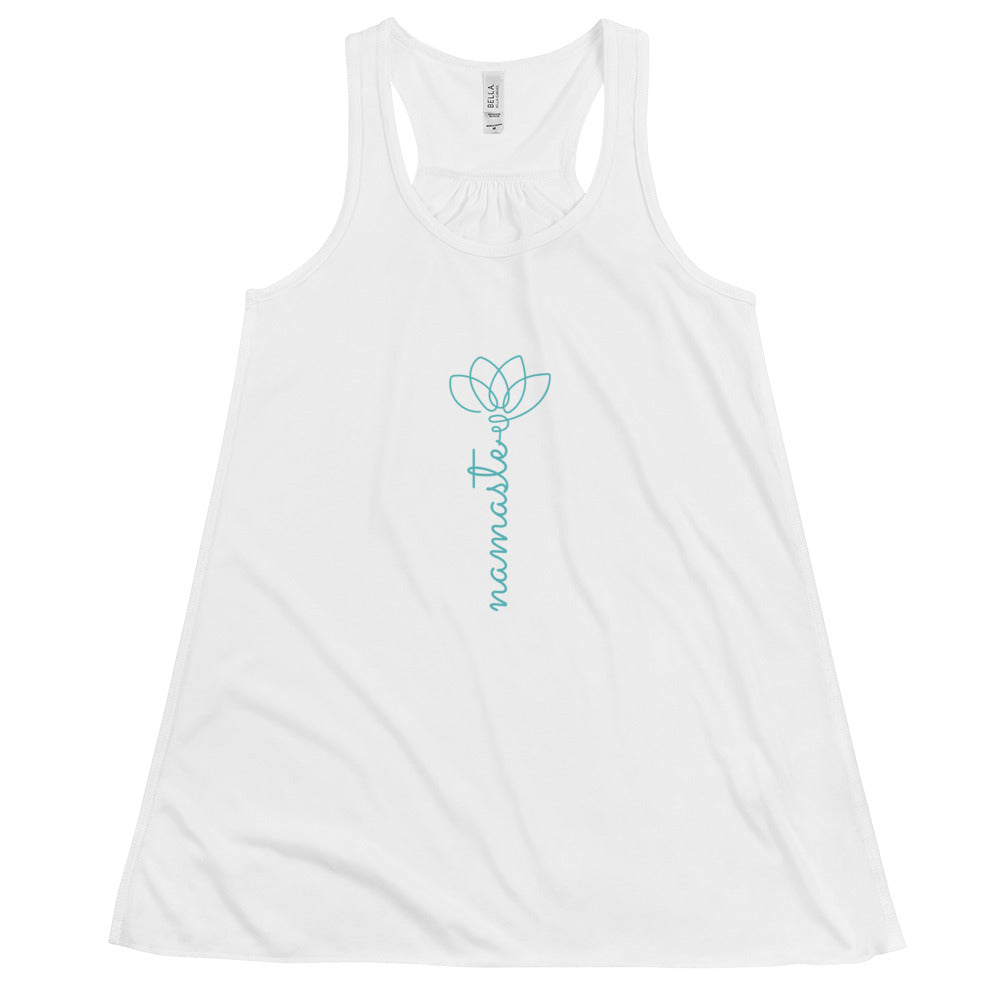 Women's Flowy Racerback Bella+Canvas Tank Namaste Lotus Line