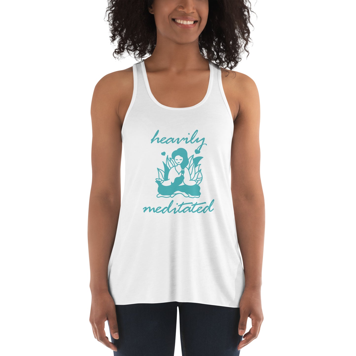 Women's Flowy Racerback Bella+Canvas Tank Heavily Meditated