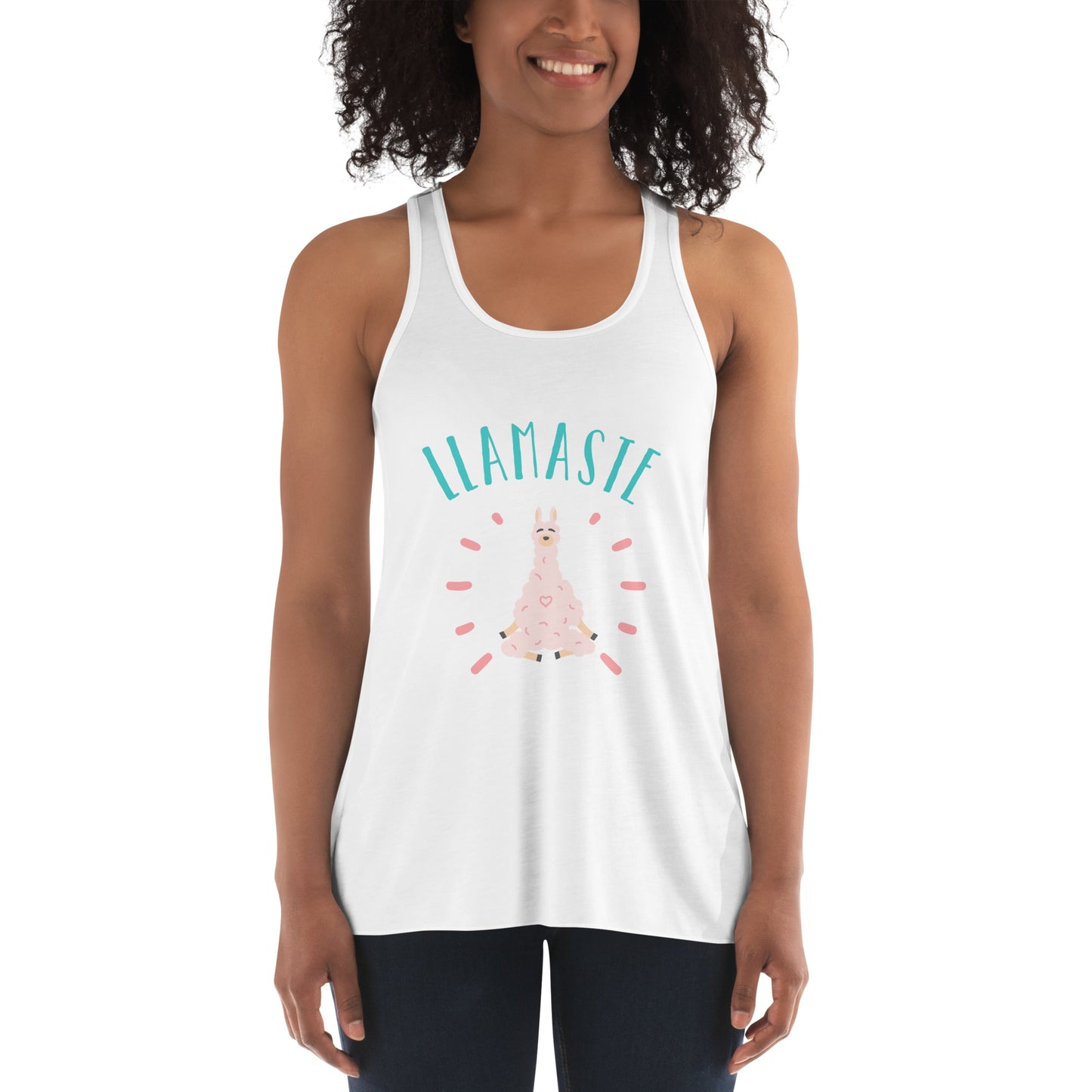 Women's Flowy Racerback Bella+Canvas Tank Llamaste