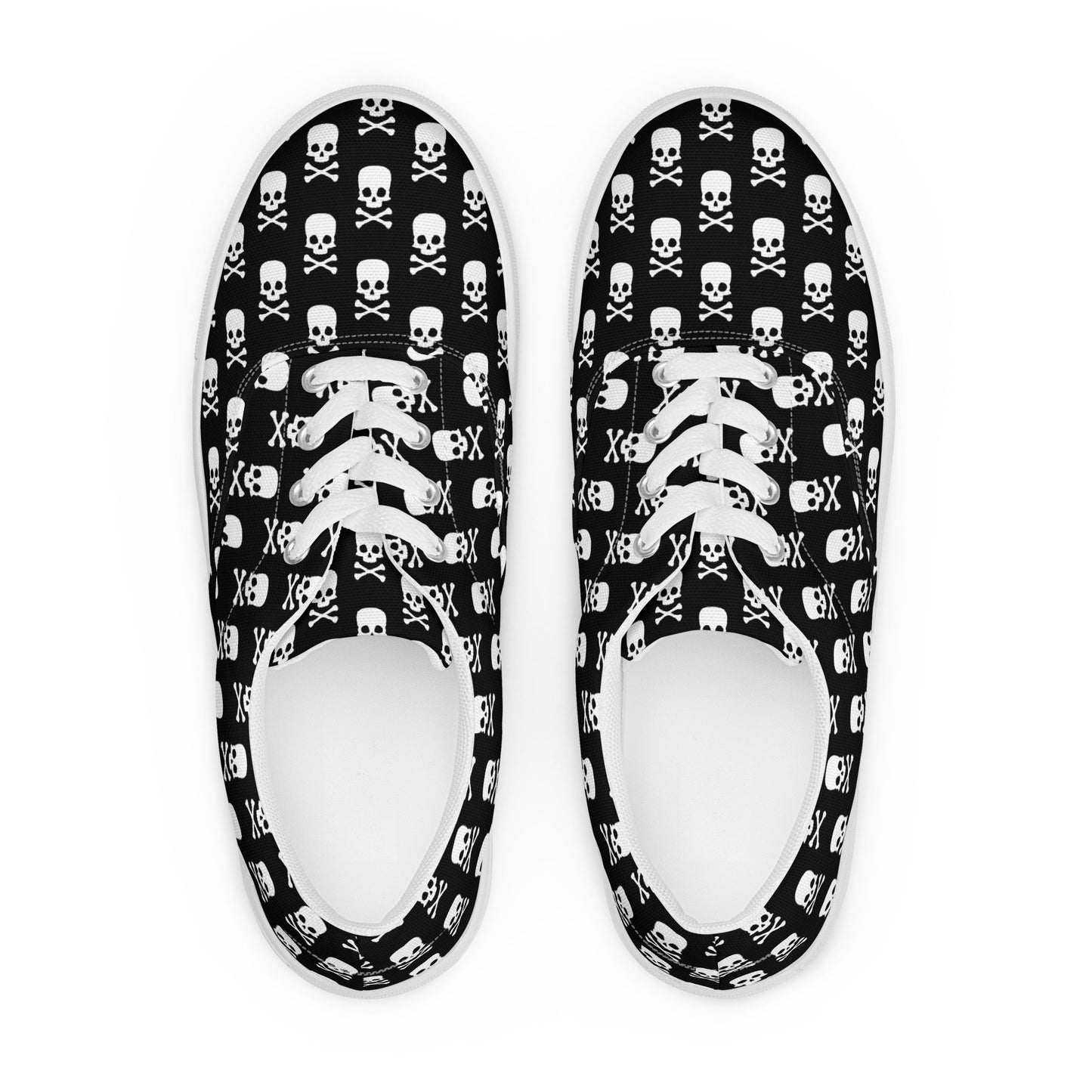 Women’s Lace-Up Canvas Shoes Skull & Crossbones