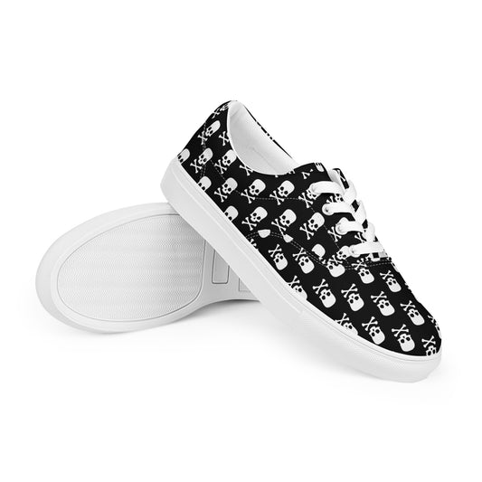 Women’s Lace-Up Canvas Shoes Skull & Crossbones