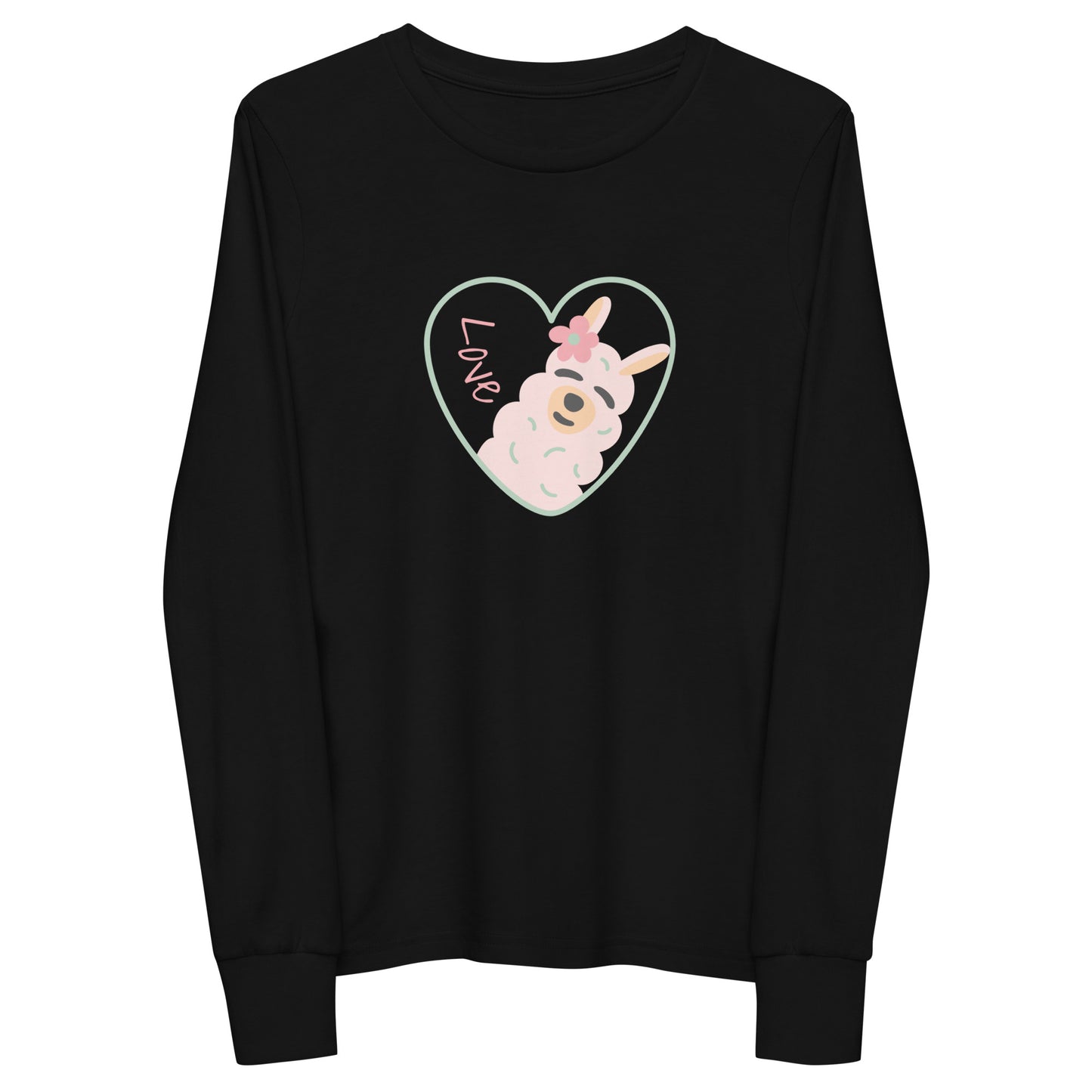 Youth Long Sleeve Bella+Canvas Tee Love Llama