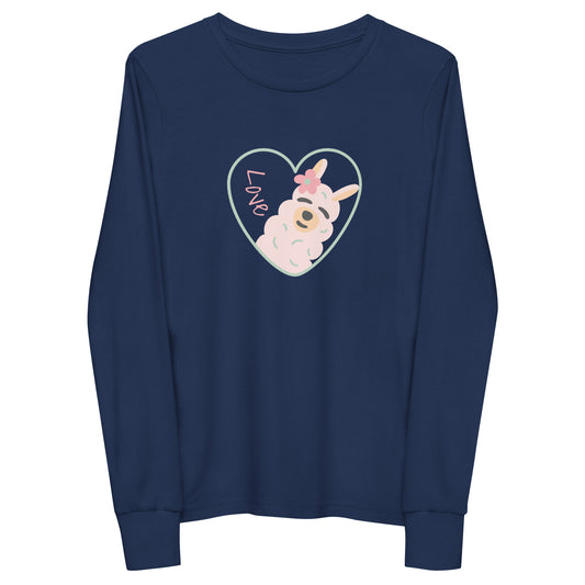 Youth Long Sleeve Bella+Canvas Tee Love Llama