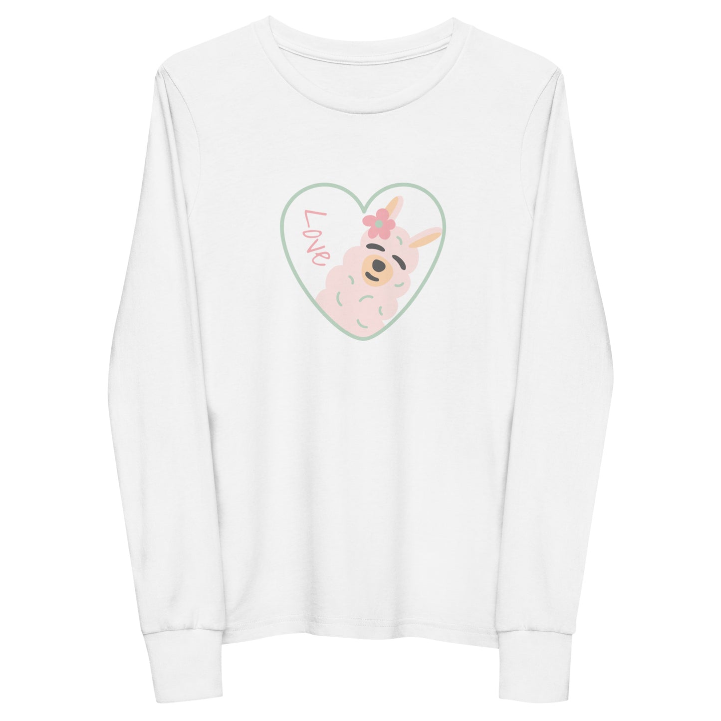 Youth Long Sleeve Bella+Canvas Tee Love Llama