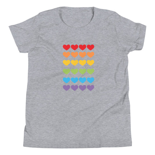 Unisex Kids Short Sleeve Bella Canvas Tee Rainbow Hearts