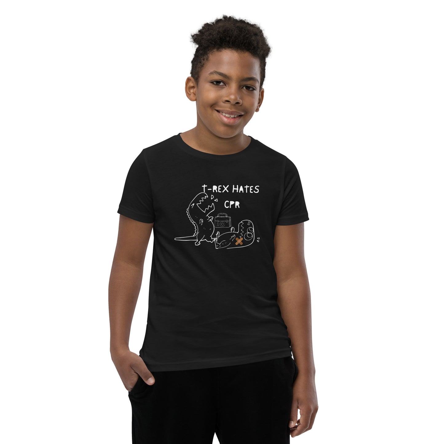 Youth Short Sleeve Tee T-Rex Hates CPR