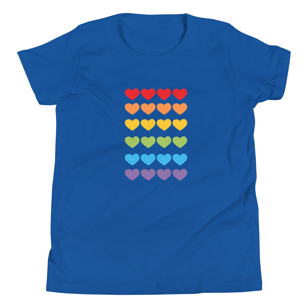 Unisex Kids Short Sleeve Bella Canvas Tee Rainbow Hearts