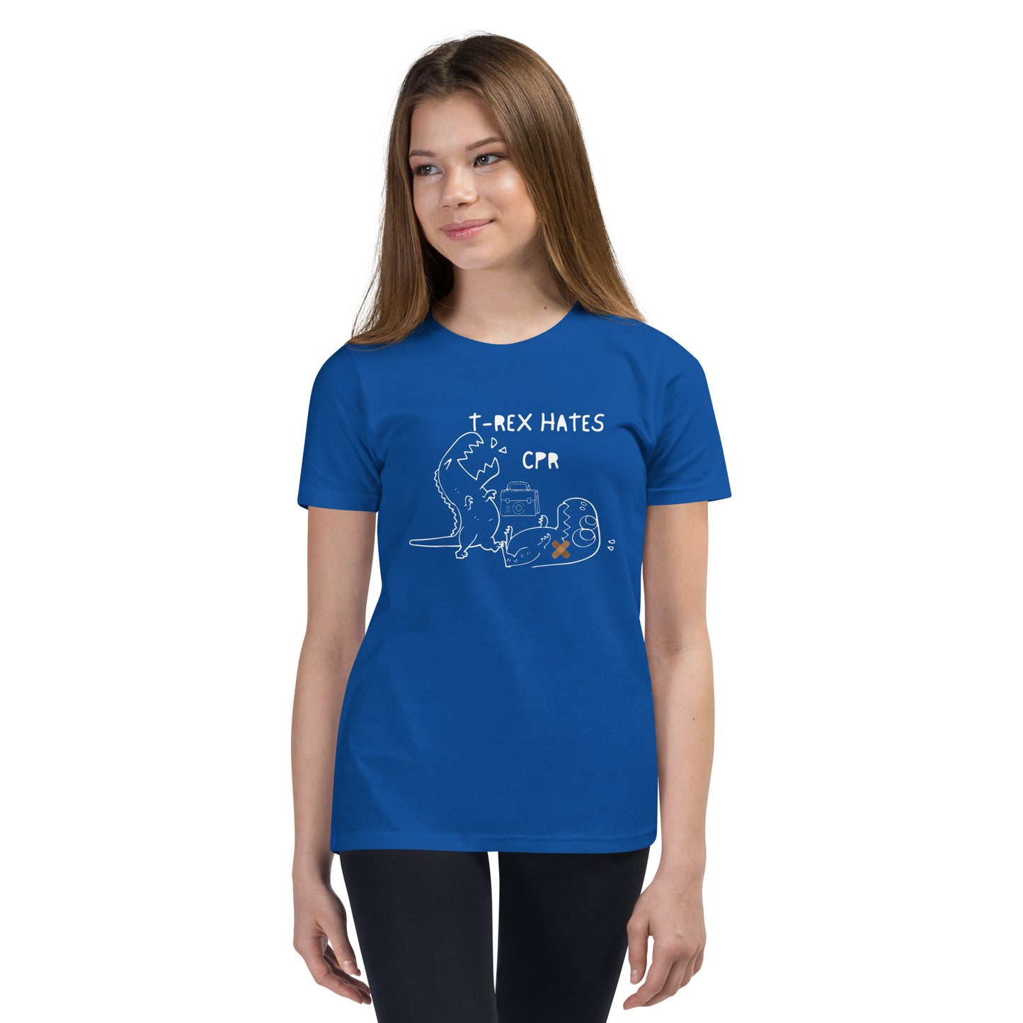 Youth Short Sleeve Tee T-Rex Hates CPR